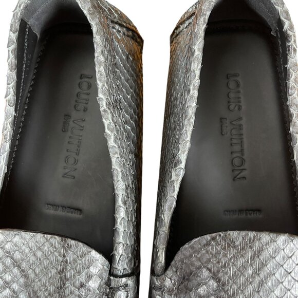 NEW LOUIS VUITTON Exotic Python Snakeskin Loafer Drivers Mens Shoes LV 10 =US 11 - Picture 7 of 15